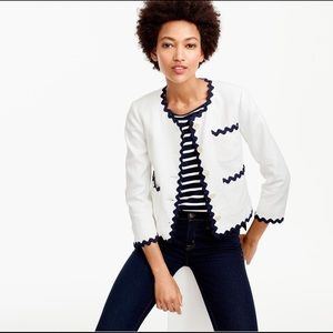 J. Crew Linen Lady Jacket with RickRack
